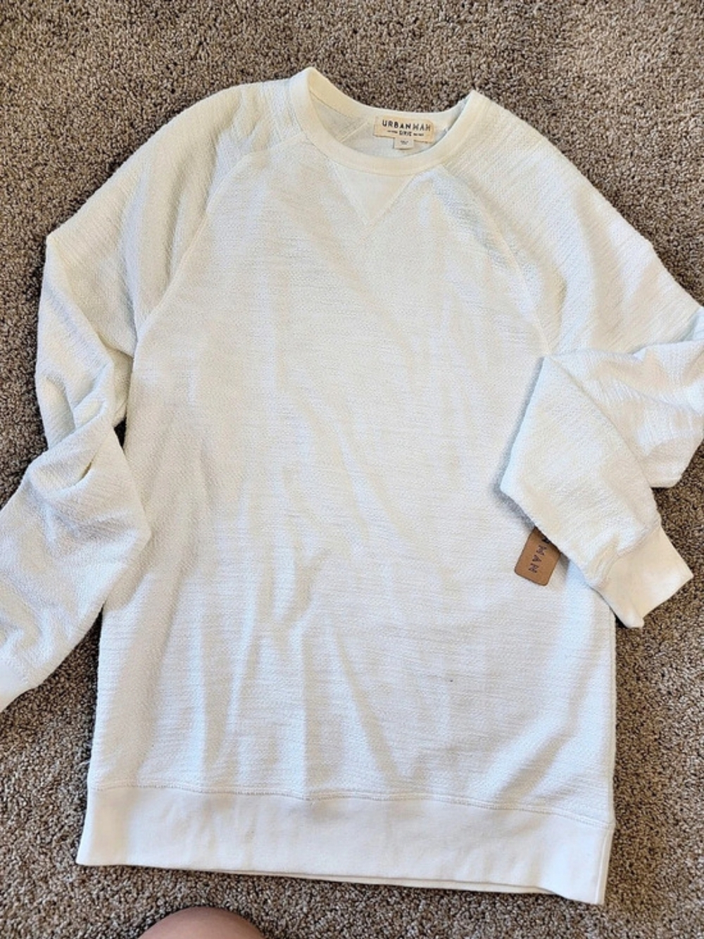 Urban Man Men's Crewneck Sweatshirt White Size S/P NWT